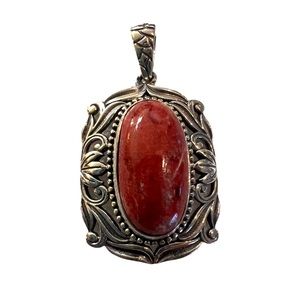 Norwegian Thulite & 925 Sterling Silver PENDANT